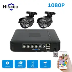 Система AHD CCTV 1080 P Камера 4CH Регистраторы 1080N 2 шт 2MP Cam безопасности набор для наблюдения