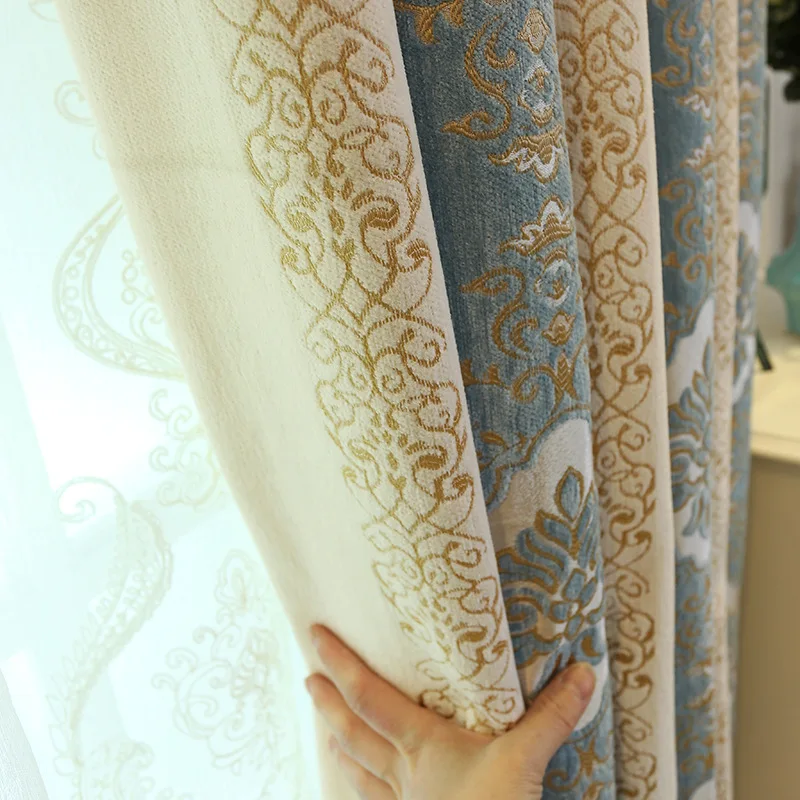 

The New Thickening Chenille Jacquard Curtain Cloth Bedroom Window Curtain of Manufactured Goods