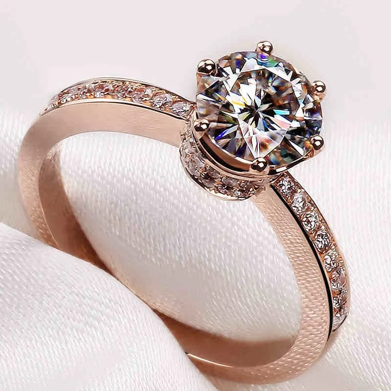 WomenBrand дизайн корона из розового золота набор кольцо серебро Цвет 2ct AAAAA Циркон cz