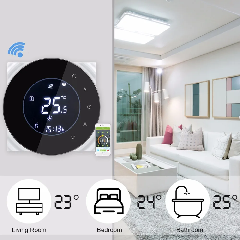 

Voice WiFi Control Programmable Thermostat Electric Heating Temperature Controller 95-240V 16A Thermostat WiFi Warm Floor