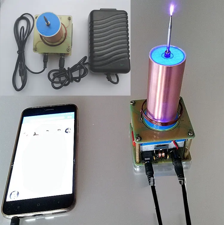 Mini Tesla Coil Wireless Transmission with Arc Magic Prop Teaching DIY Toys