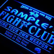 Qj-tm для персонализированного названия Fight Club придайте свое оружие бар Неоновый знак медведя с переключателем включения/выключения 7 цветов 4 размера