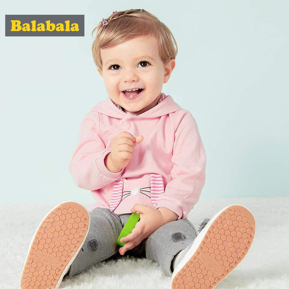 Толстовка с капюшоном Balabala для маленьких девочек и мальчиков объемными ушками