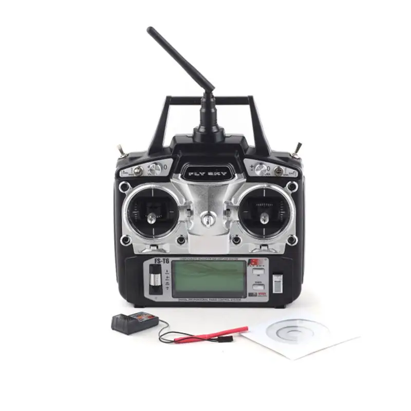 Flysky FS-T6 FS T6 Mode 2 6CH 2.4G with LCD Screen Transmitter + FS R6B Receiver For RC Helicopter Airplane 