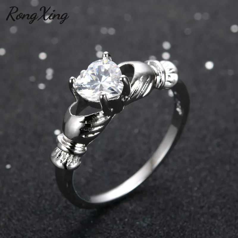 RongXing новинка 2017 Ирландская кельтская корона сердце Claddagh свадебное обещание