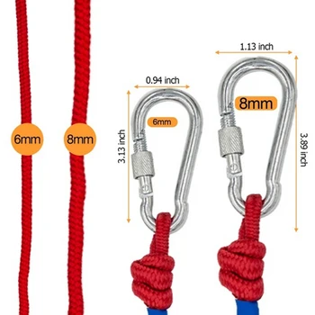 

20m Safe Hiking Nylon Rope High Strength Braid Rope with Carabiner Safety Lock Outdoor Mountain Climbing Equipment