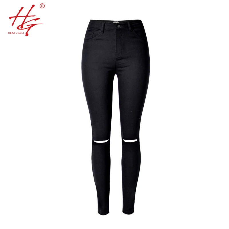 D11 2017 summer black jeans stretchy jeans women light denim pants female skinny pants tight