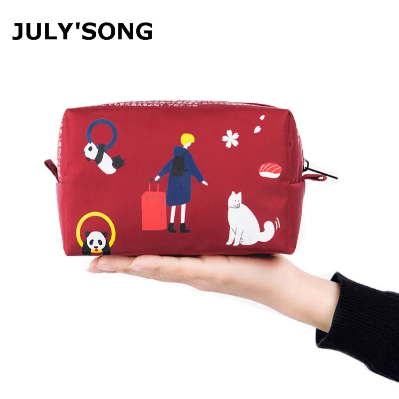 

JULY'S SONG 2019 Waterproof Travel Cosmetic Bag Portable Makeup Bag Oxford Storage Bag Woman's Cosmetic Pouch
