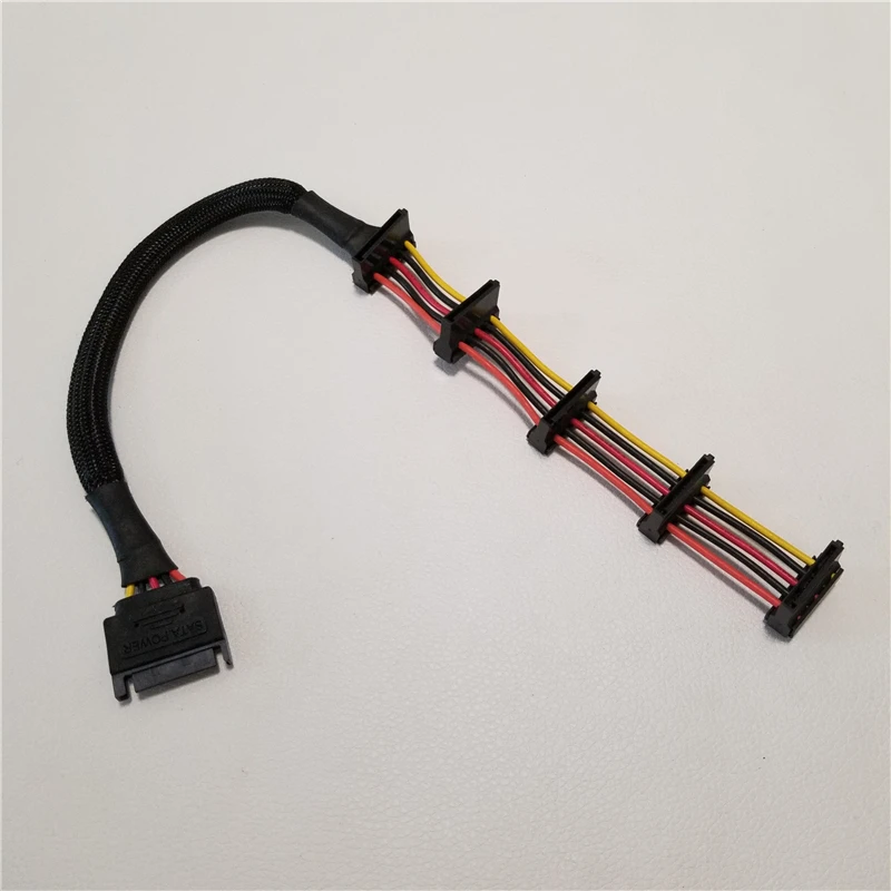 Power Extension SATA Cable 15Pin 1 to 5 Splitter Hard Drive Assemble