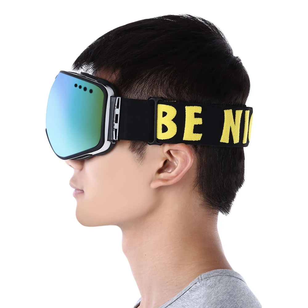 Benice UV400 двойная защита анти-туман большой Сферический лыжный Лыжный Спорт очки снежные очки унисекс для взрослых