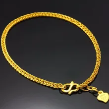 Чистый твердый браслет из желтого золота 24 К/Лучший браслет в форме пшеницы/4,45 г