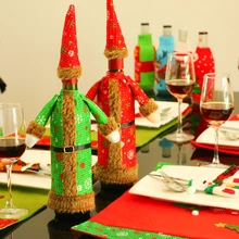 Рождественские украшения Чехлы для бутилок вина домашний подарок сумка длинная юбка настольный декор для отеля вечерние ОБЕДЕННЫЕ принадлежности для дома