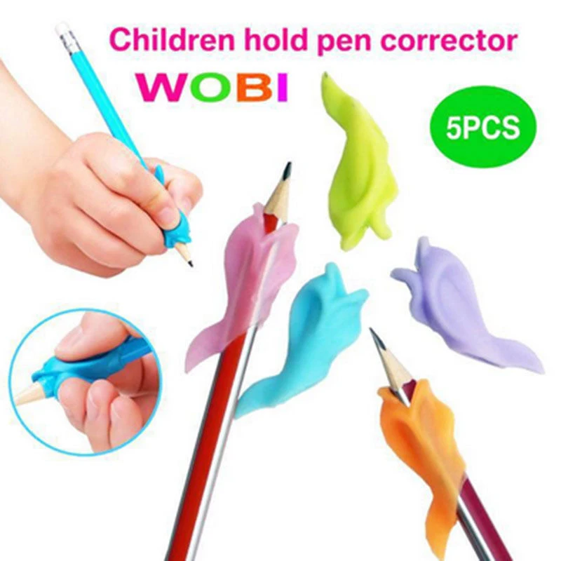 

High Quality Silicon 5Pcs Best Gift Dolphin Fish Style Children Pencil Students Hold Pen writing Drawing Posture Correction LZ66