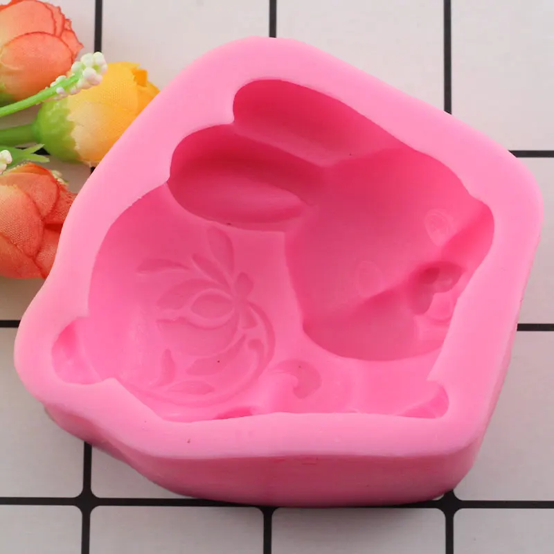3D Пасхальный кролик силиконовые формы для мыла подсвечник в форме кролика Смола глина Форма Шоколад Конфеты Форма помадка торт украшения инструменты