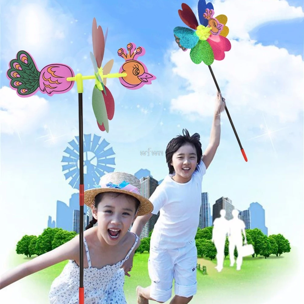

Peacock DIY Sequins Windmill Wind Spinner Home Garden Yard Decoration Kids Toy MAY07 dropshipping