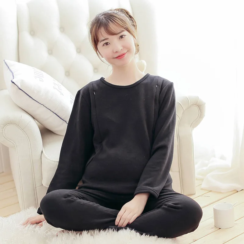 

Pregnancy dream into autumn winter thickening pregnant women lactation yuezi clothing home wear pajamas