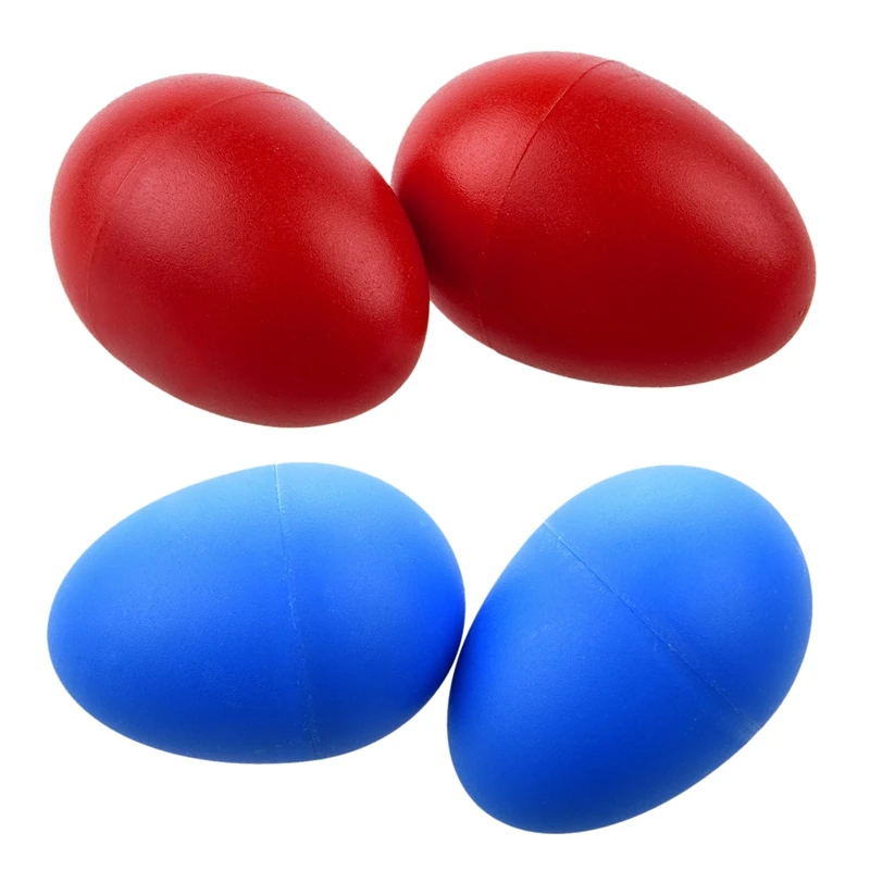 2 Pair Plastic Percussion Musical Egg Maracas Shakers Red& Blue - Цвет: Red