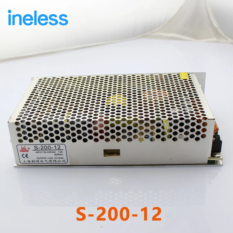 

S-200-12 switching power supply LED monitoring power supply 12V 16.6A 220V to DC DC12V transformer