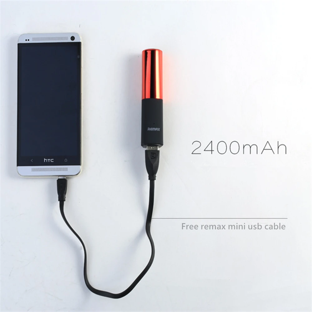 Внешний аккумулятор REMAX в виде помады 2400 мАч|portable charger|external battery chargercharger powerbank |
