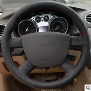 

Car Special Hand-stitched Black Leather Steering Wheel Cover for Ford Focus 2 MK2 2005-2012