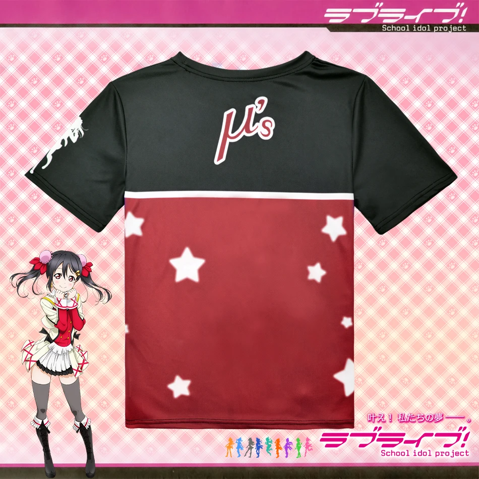 Японское аниме Love Live! Футболка Yazawa Niko из полиэстера летняя модная мужская и