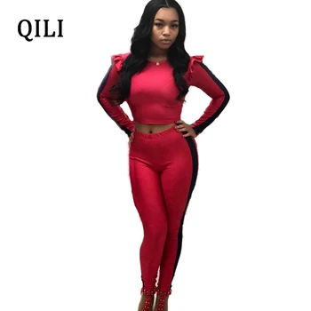 QILI Women Two Piece Casual Jumpsuits Rompers Side Striped Patchwork Ruffles Long Sleeve Bodycon Jumpsuits Womens Overalls
QILI Women Two Piece Casual Jumpsuits Rompers Side Striped Patchwork Ruffles Long Sleeve Bodycon Jumpsuits Womens Overalls