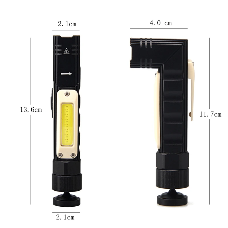 ELOS-Usb Перезаряжаемый Xpg головной светильник, вращающаяся на 360 градусов Магнитная основа, рабочий светильник, Cob светодиодный светильник-вспышка с пластиковым зажимом и ремнем