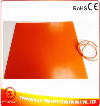

120v 800w 600*600*1.5mm Flexible silicone rubber heater for 3D Printer 1000mm lead wire come out from middle of 1 side