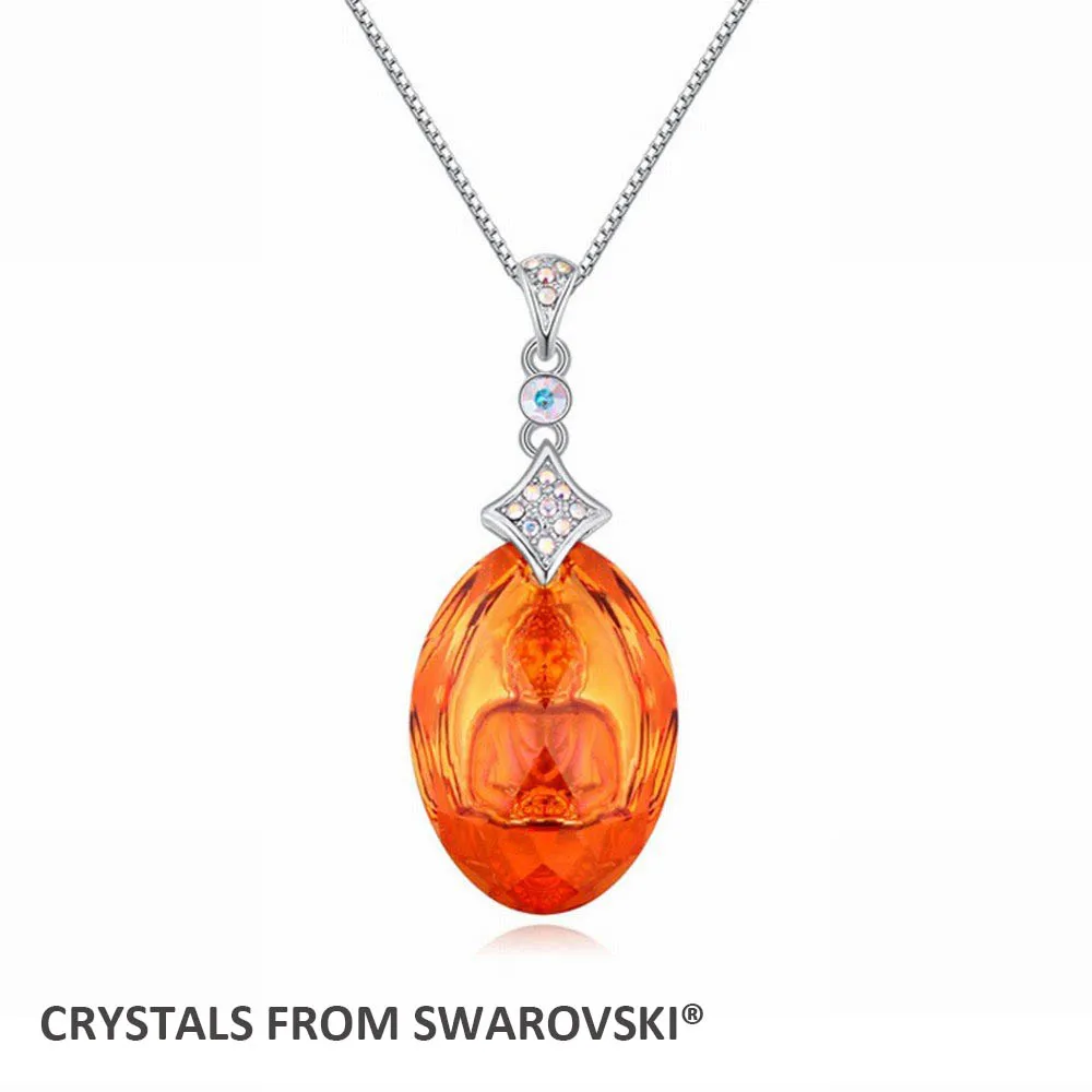 

2017 New design quality buddha crystal pendant necklace made with Swarovski Elements 3 colors for Valentine's Day gift