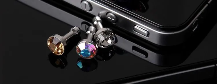

100pcs diamond Dust Plug For HTC For Samsung Galaxy s6 For iphone 6 plus 5s 4S 5 6 dust plug 3.5mm earphones phone accessories