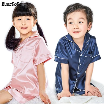 

Soft And Silky Children Pajamas Summer Short Sleeve Sleepwear Kids Boys Girls Pajamas Teenage Girl Boy Nightwear