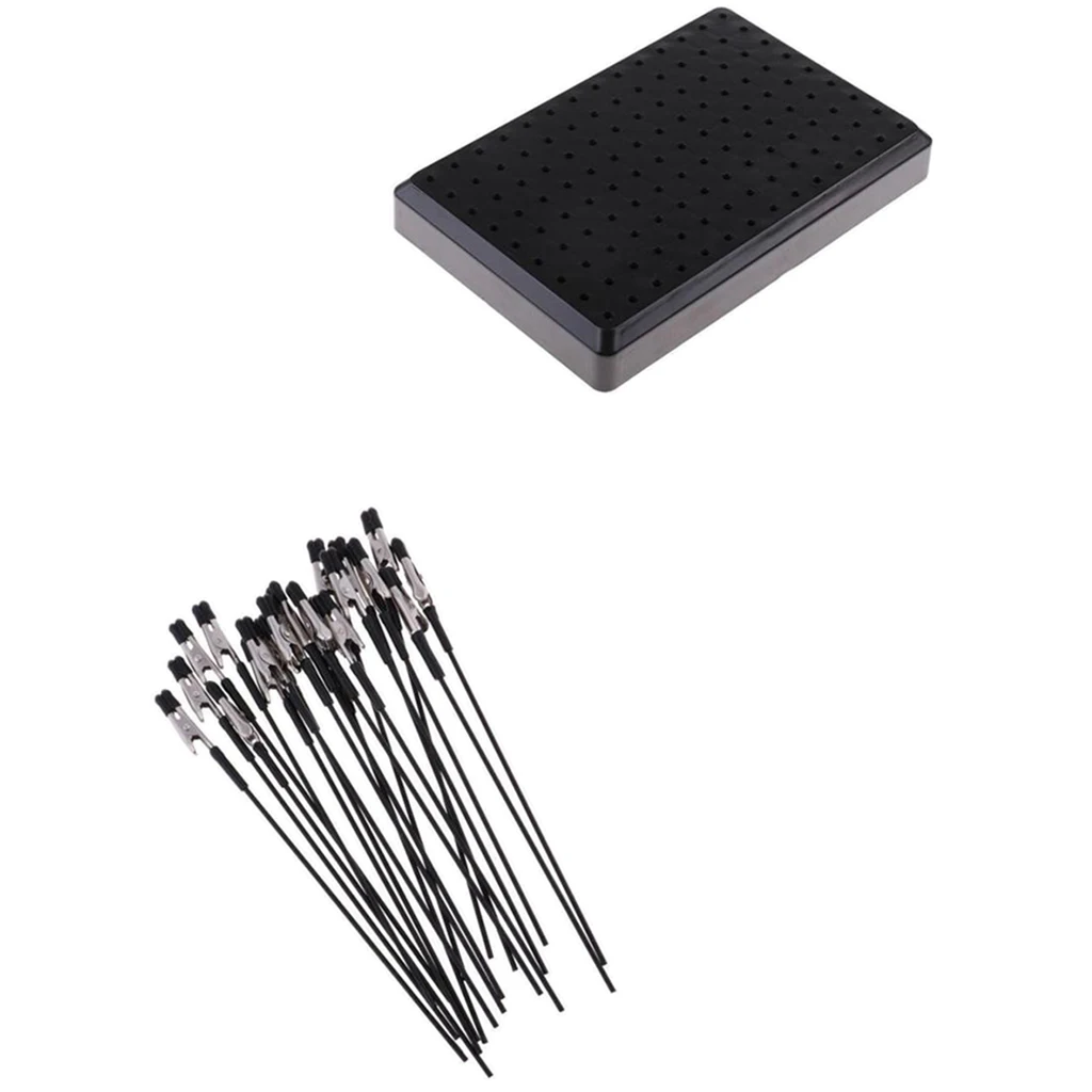 20Pcs Hobby Crafts Model Color Painting Basic Tool Alligator Clip Sticks w/ Base Holder for HG RG SD Gundam Models Assemble