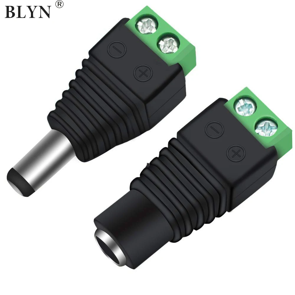 BLYN DC разъем 5 мм x 2 1 светодиодный штекер адаптер для CCTV светильник подключение к ленте|Соединители| |