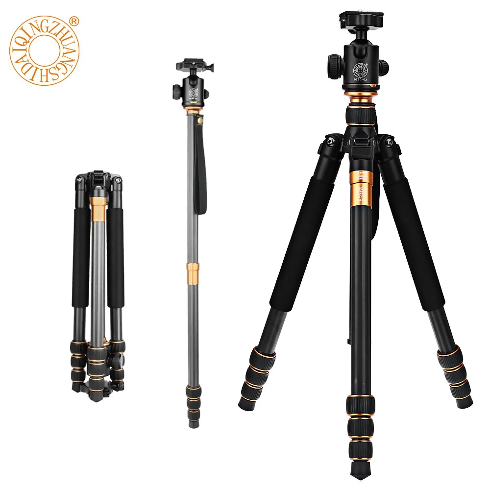 

Carbon Fiber DSLR Camera Tripod Original QZSD Q999C Professional Monopod+Ball Head/Portable Photo Camera Better Than Q666