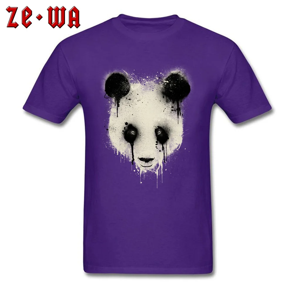 Panda Drip 100% Cotton T-shirts for Men Short Sleeve Customized Tops Shirts Rife Summer Round Collar Tee-Shirt Fashionable Panda Drip purple