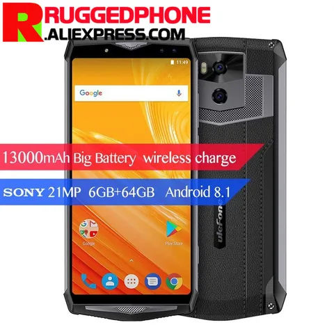 Ulefone Power Android 8 1 13000mAh Smartphone 6 0  Face MTK6763 Octa Core 6GB 64GB 21MP Wireless charger Mobile Phone