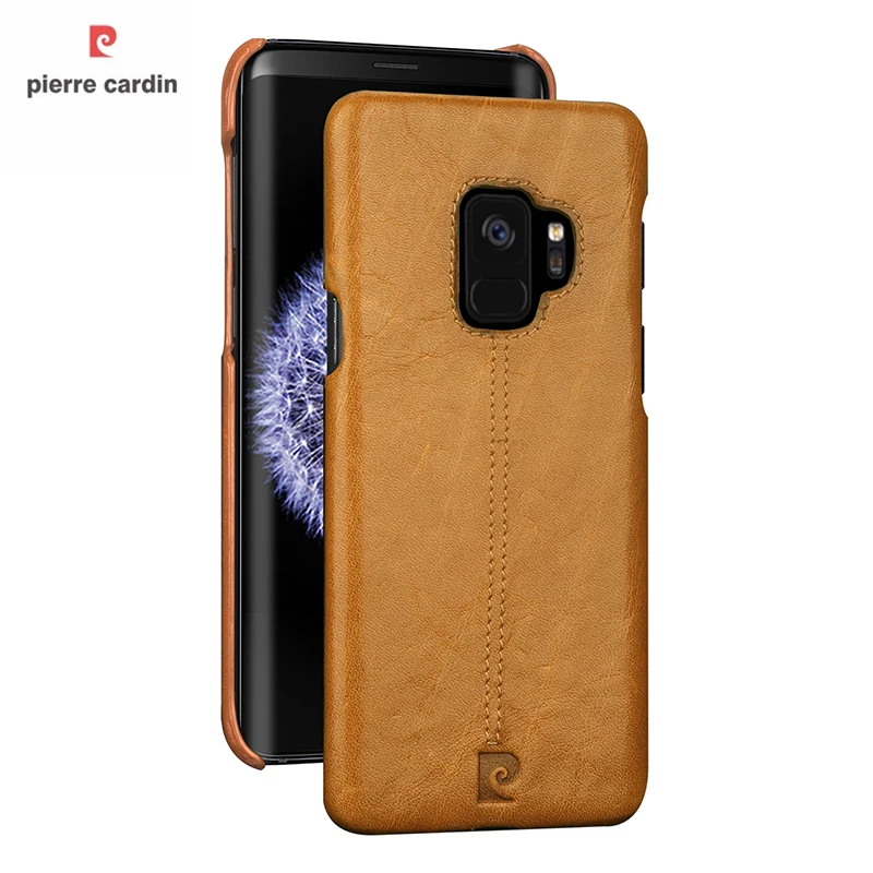 Роскошный чехол Pierre Cardin из натуральной кожи для Samsung Galaxy S9 Plus телефона
