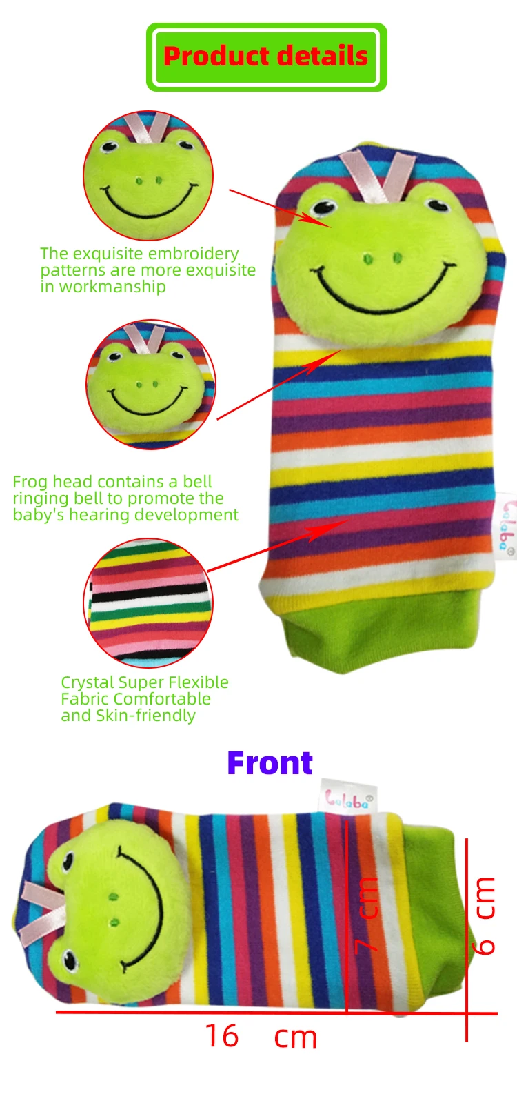 Lelebe плюшевые маленькие мягкие игрушки 3D голова животного светодиодные полосатые детские носки музыкальный мобильный игрушки для малышей