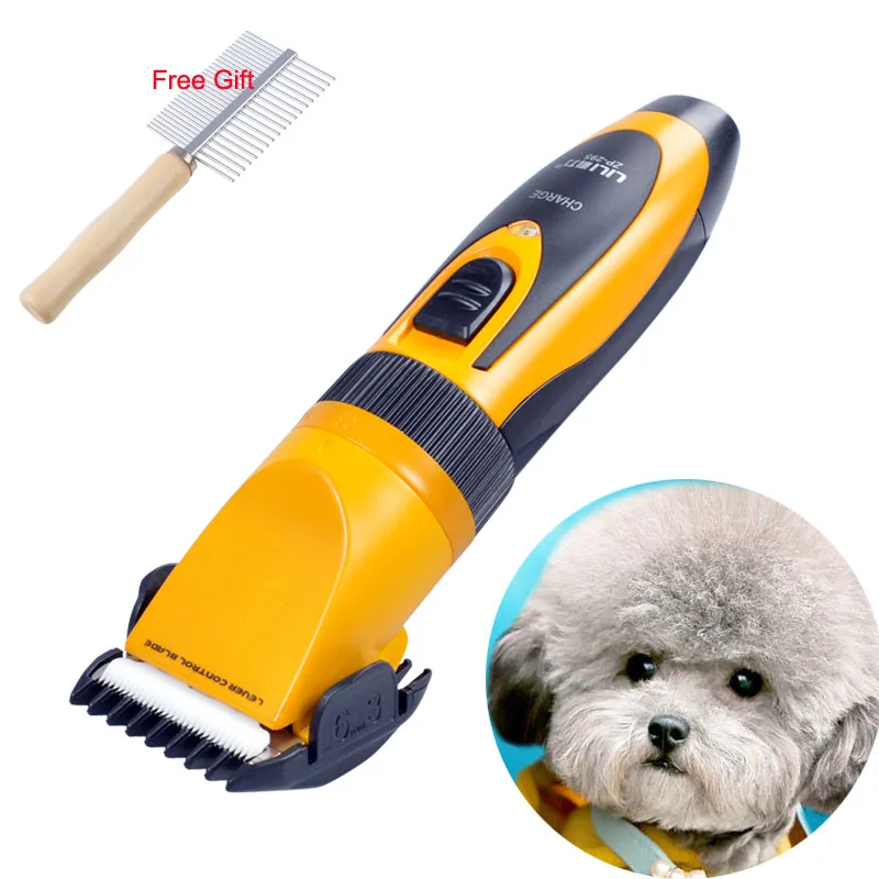 Image 35W Pet Hair Trimmer Animals Electric Scissors Professional Grooming Clippers Dog Hair Trimmer Cutters 110 240V AC +Free Comb