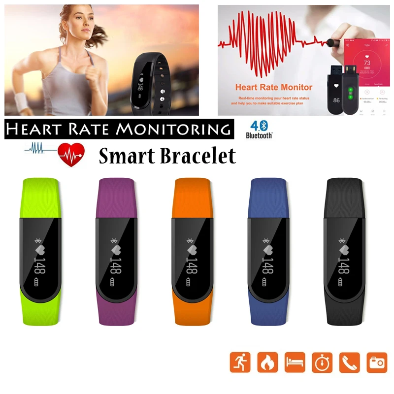 

Cheap ID101 Smart Band Smartband Heart Rate Monitor Fitness Tracker Bracelet Pedometer Anti Lost Sport Band For IOS Android
