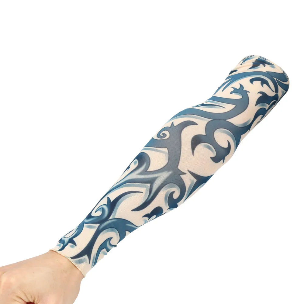 Для мужчин и женщин крутые перчатки Автомобильные кожа протеива тату-рукава Унисекс Нейлон эластичные временные чулки тату Горячая# T