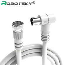 Cabo coaxial masculino do av do satélite da tevê para a caixa superior ajustada hdtv cabo 9.5mm 90 graus da antena do satélite da tevê de robotsky ao tipo de f
