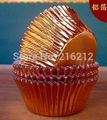 

Mini gold silver blue pink foil cupcake cases papers muffin liners cake cups baking mould