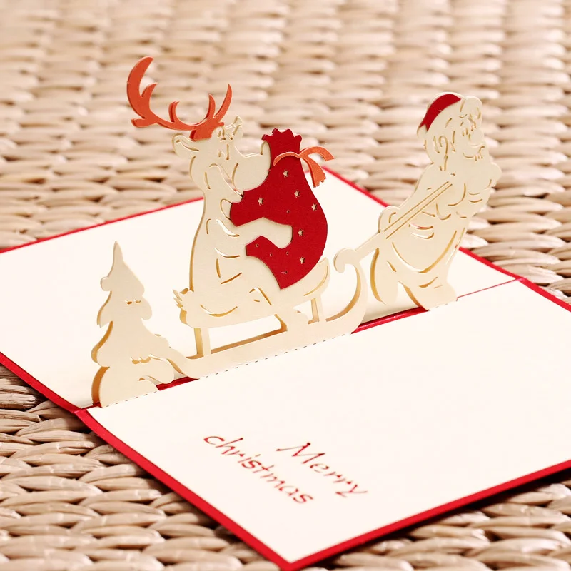 3d pop up christmas cards postcard animals greeting thank