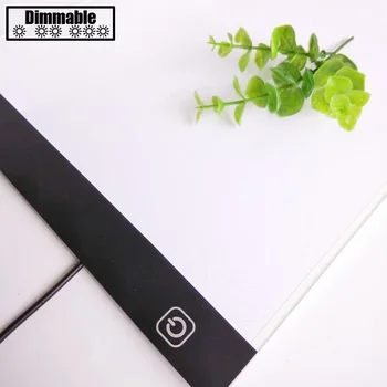 

Dimmable Ultra Thin A4 LED Pad Light Tablet USB Cable EU/UK/AU/US Plug Adapter Diamond Embroidery Diamond Painting Cross Stitch