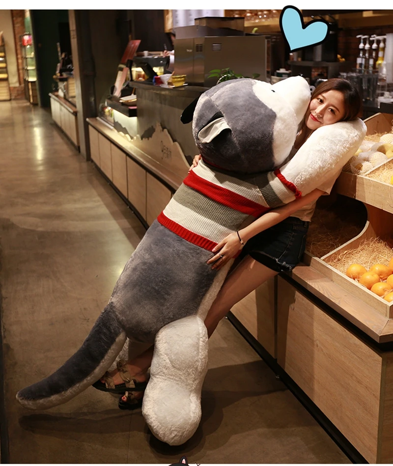 Pop Jumbo Animal Husky Plush Toy Giant Stuffed Cartoon Dog Doll Sleeping Pillow for Girlfriend Gift Decoration 150cm 170cm 190cm DY50439 (4)