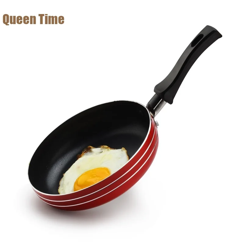 

QueenTime 5"/5.5"/6" Mini Aluminum Frying Pan Kitchen Panela Fryer 12/14/16cm Colorful Egg Griddles & Grill Pans For Gas Cooker