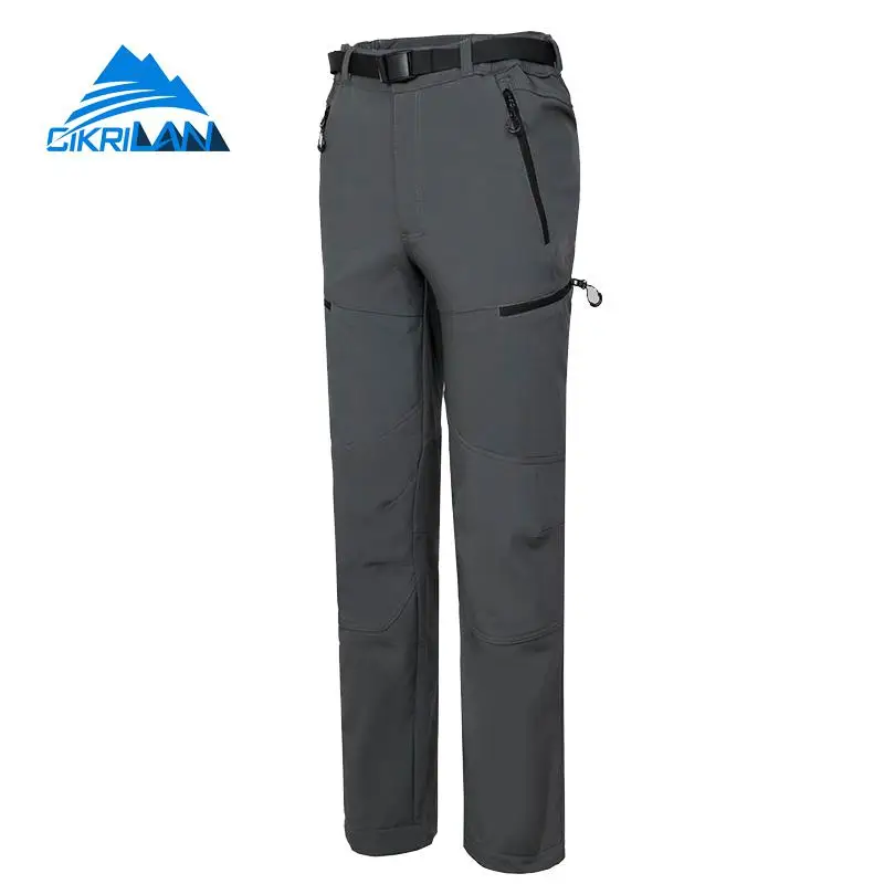 Invierno hombres resistente al agua deporte escalada Camping senderismo Softshell pantalones al aire libre hombres esquí Trekking pantalones con forro polar