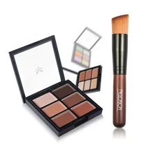 6 Colores 3D Cara Correctivas con Fundación se ruboriza cepillo cosmético Bronceador Corrector A Prueba de agua