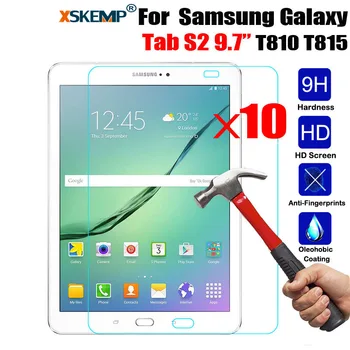 

XSKEMP 10Pcs/Lot 9H Premium Screen Protector Tempered Glass For Samsung Galaxy Tab S2 9.7" T810 T815 Tablet PC Screen Protector